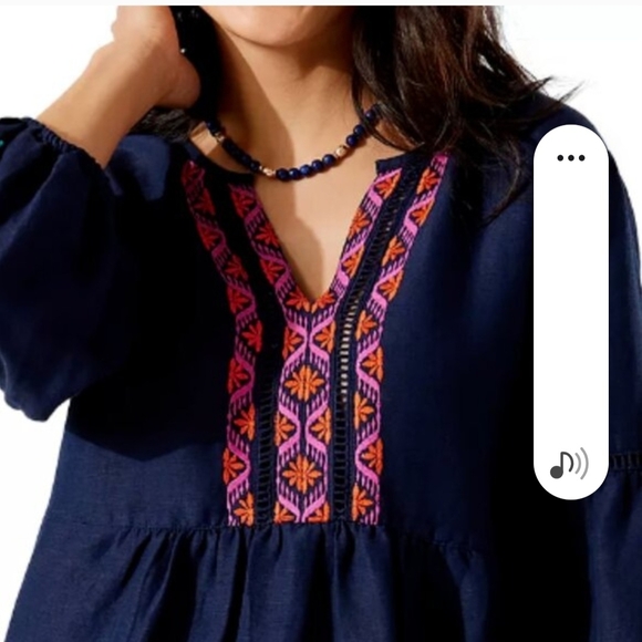 Tommy Bahama Navy Dress with Red Embroidery - Picture 5 of 8